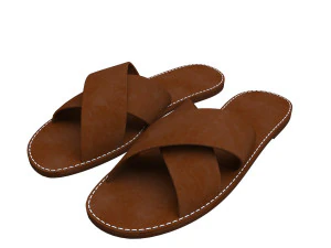 men leather slippers model 3D Model
