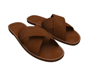 men leather slippers model 3D Model