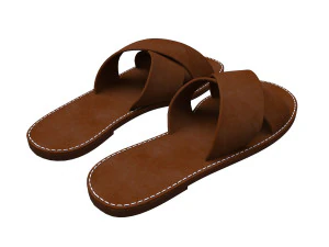 men leather slippers model 3D Model