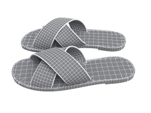 men leather slippers model 3D Model
