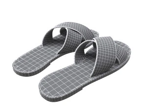 men leather slippers model 3D Model