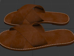 men leather slippers model 3D Model