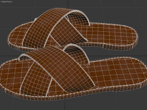 men leather slippers model 3D Model