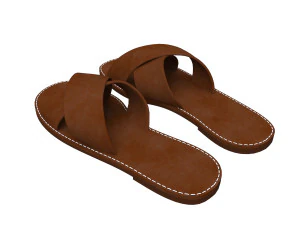 men leather slippers model 3D Model