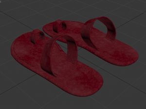 3d leather slippers Modèle 3D