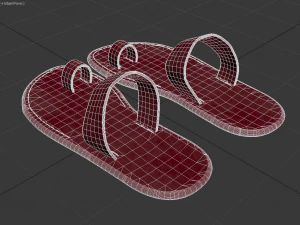 3d leather slippers 3D Model