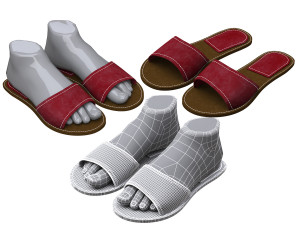 female slippers 3D Model