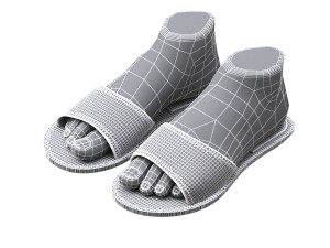 female slippers 3D मॉडल
