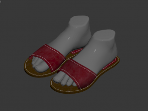 female slippers 3D मॉडल