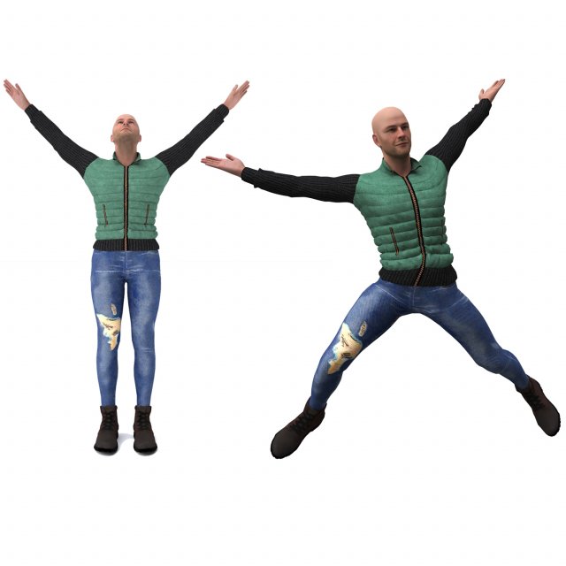 3d realistic man character with clothing 3D Model .c4d .max .obj .3ds .fbx .stl .blend 