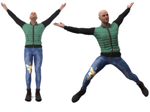 3d realistic man character with clothing Model 3D
