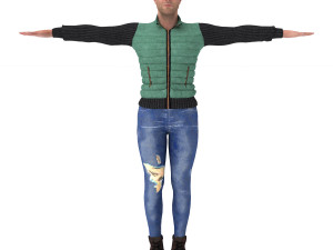 3d realistic man character with clothing 3D Model