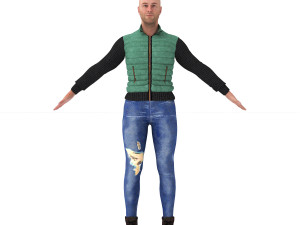 3d realistic man character with clothing 3D Model