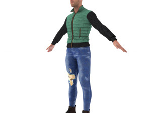 3d realistic man character with clothing 3D Model