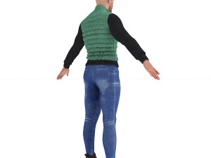 3d realistic man character with clothing 3D Model