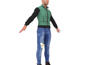 3d realistic man character with clothing 3D Model