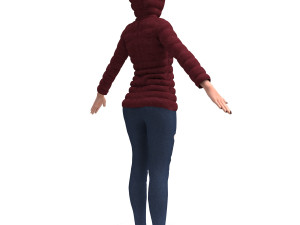 3d realistic girl with designed cloth 3D मॉडल