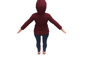 3d realistic girl with designed cloth 3D मॉडल