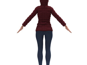 3d realistic girl with designed cloth 3D मॉडल