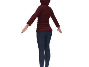 3d realistic girl with designed cloth 3D मॉडल