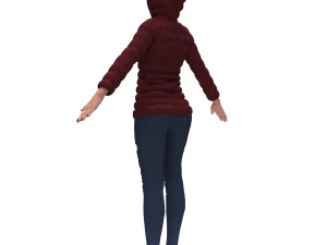 3d realistic girl with designed cloth 3D Model