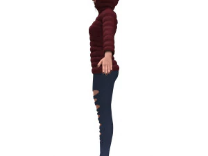 3d realistic girl with designed cloth 3D Model