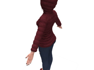 3d realistic girl with designed cloth 3D मॉडल