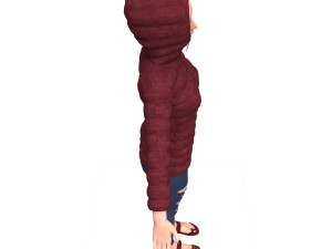3d realistic girl with designed cloth 3D मॉडल