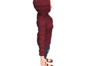 3d realistic girl with designed cloth 3D Model