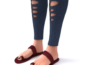 3d realistic girl with designed cloth 3D Model