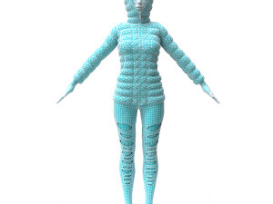 3d realistic girl with designed cloth 3D मॉडल