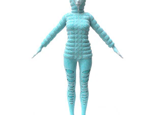 3d realistic girl with designed cloth 3D Model