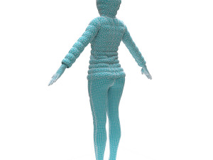 3d realistic girl with designed cloth 3D मॉडल