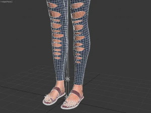3d realistic girl with designed cloth 3D Model