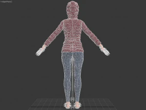 3d realistic girl with designed cloth 3D Model