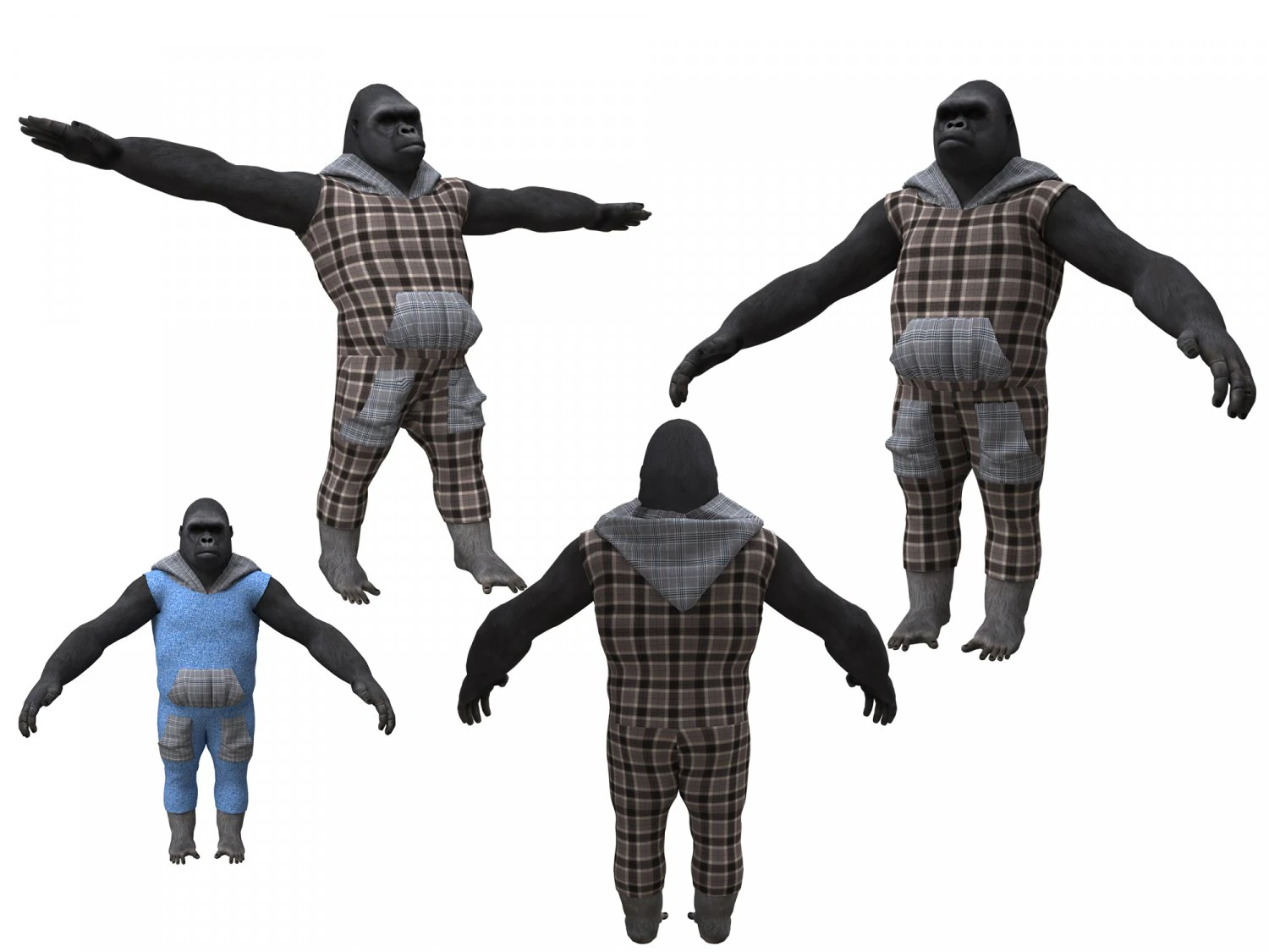 gorila 3d 3D Model .c4d .max .obj .3ds .fbx .stl .blend 