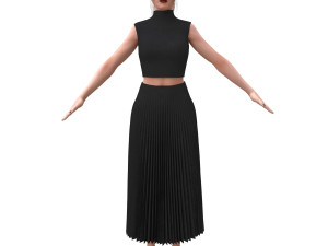 realistic female with clothing skirt 3D Модель