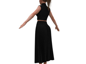 realistic female with clothing skirt 3D Модель