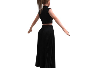 realistic female with clothing skirt 3D Модель