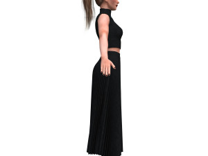 realistic female with clothing skirt 3D Модель