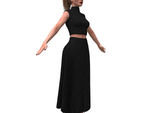 realistic female with clothing skirt 3D Модель