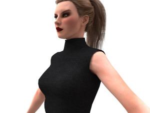realistic female with clothing skirt 3D Модель