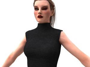realistic female with clothing skirt 3D Модель