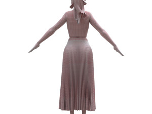 realistic female with clothing skirt 3D Модель