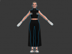 realistic female with clothing skirt 3D Модель