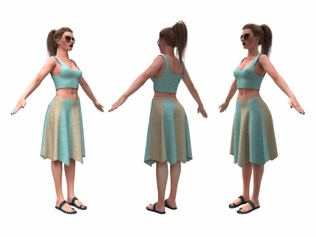 realistic woman 3D Model .c4d .max .obj .3ds .fbx .stl .blend 