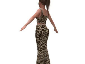 3D realistyczna kobieta ze sp&oacute;dnicą typu fishtail Model 3D