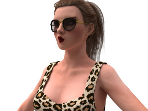 3d realistic female with fishtail skirt 3D Model