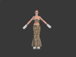 3d realistic female with fishtail skirt 3D Model