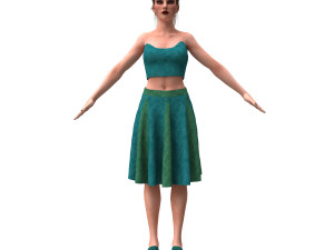3d realistic female with clothing skirt 2 3D 模型
